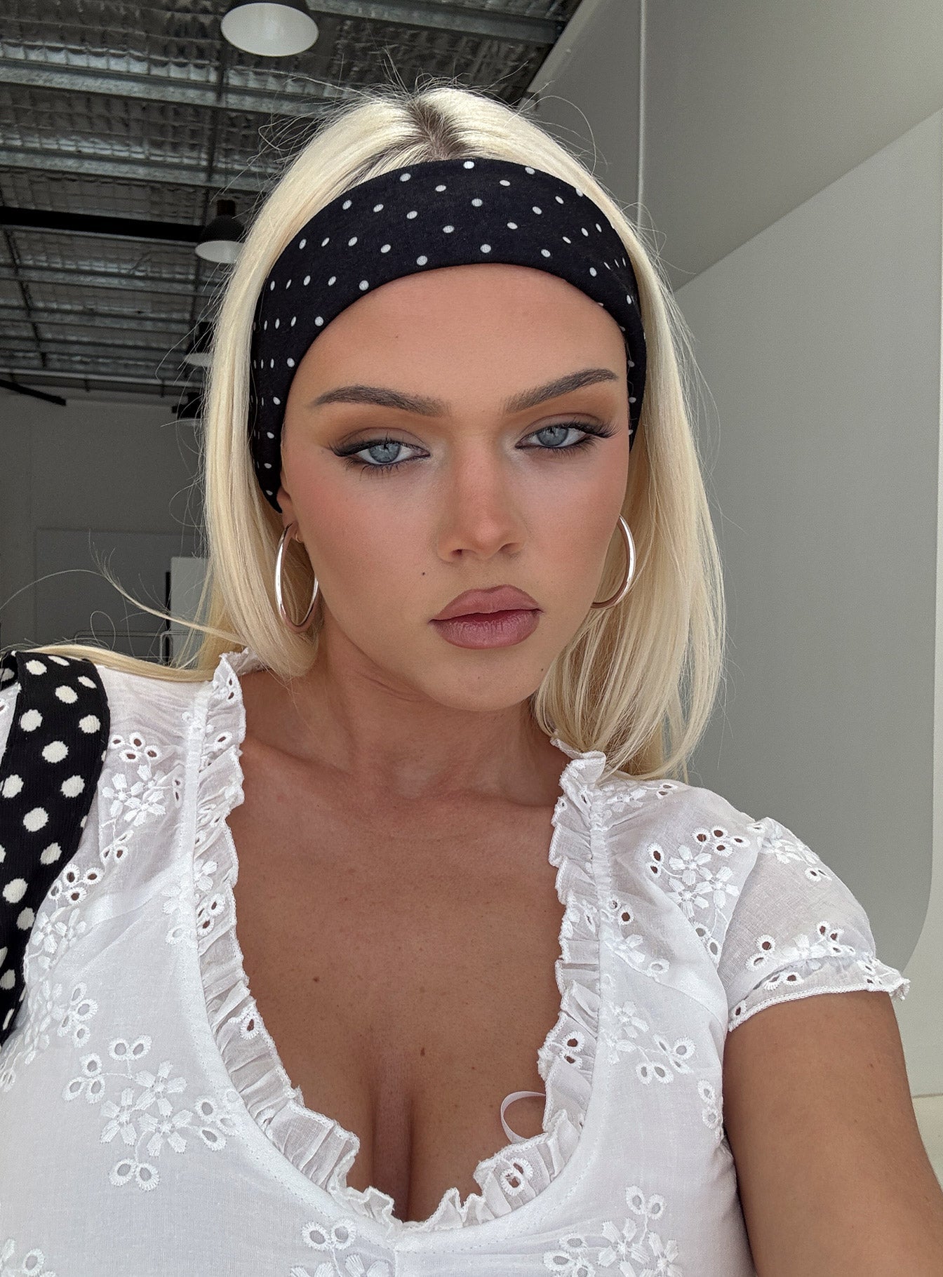 The Juney Headband Black Polka