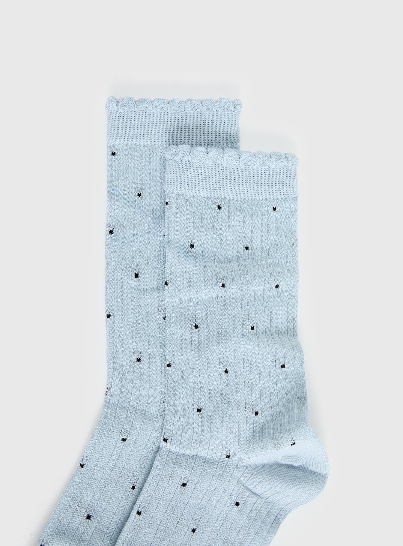 Rosee Ribbed Socks Blue Polka