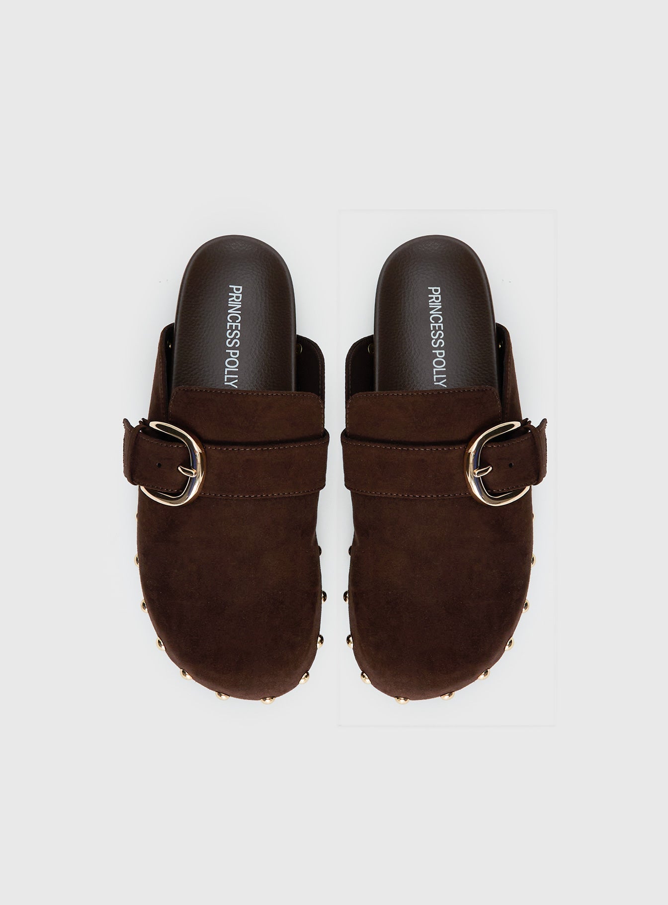 Way Life Goes Stud Detail Clogs Chocolate