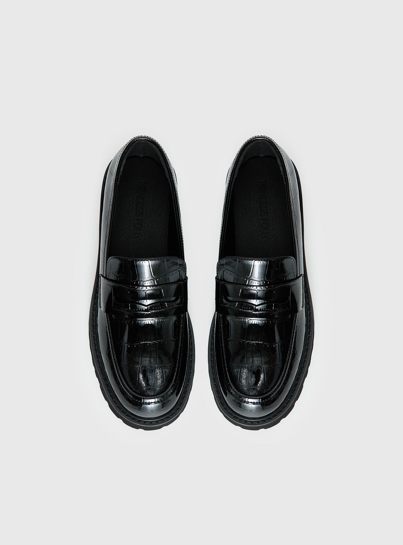 Face The Wind Faux Leather Loafers Black