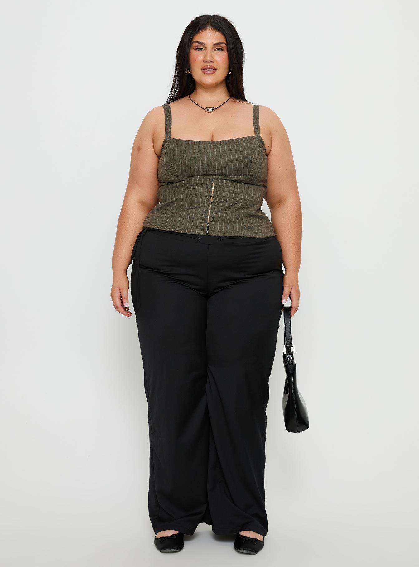 Nylen Tailored Suiting Top Brown Pinstripe Curve