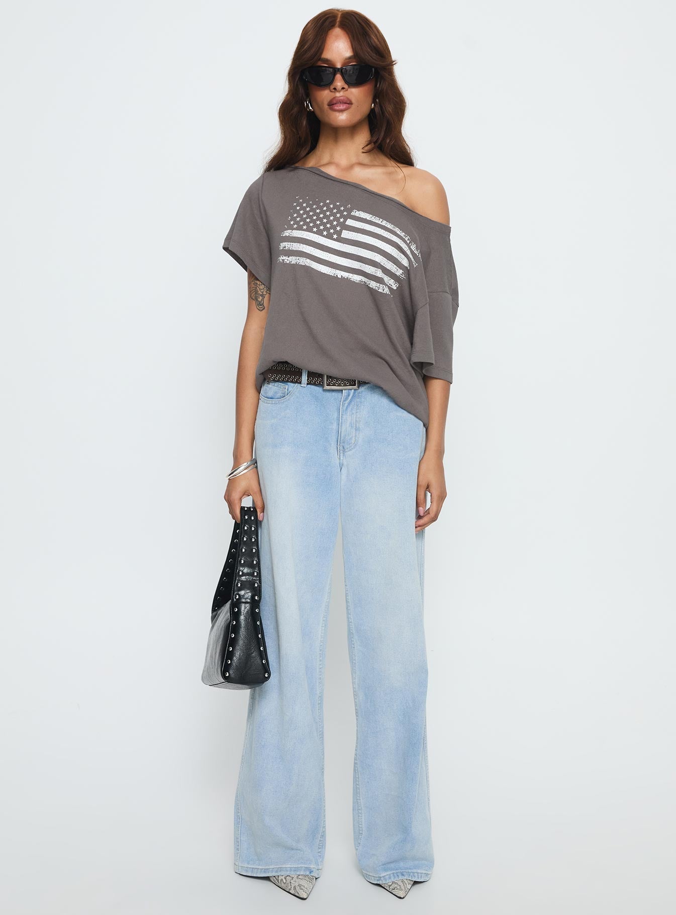 American Tune Graphic Top Washed Black