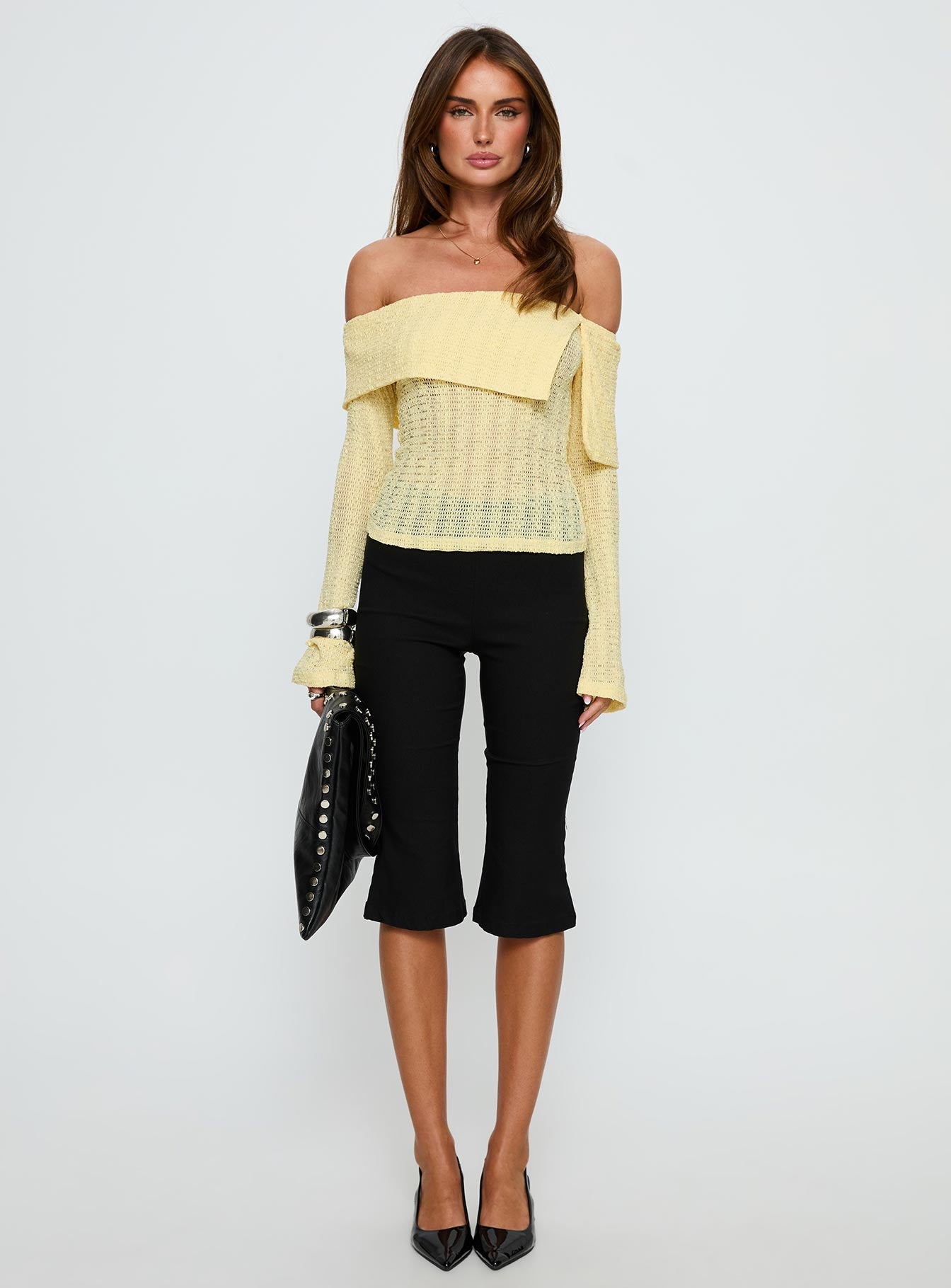 Cartrell Foldover Off Shoulder Top Lemon