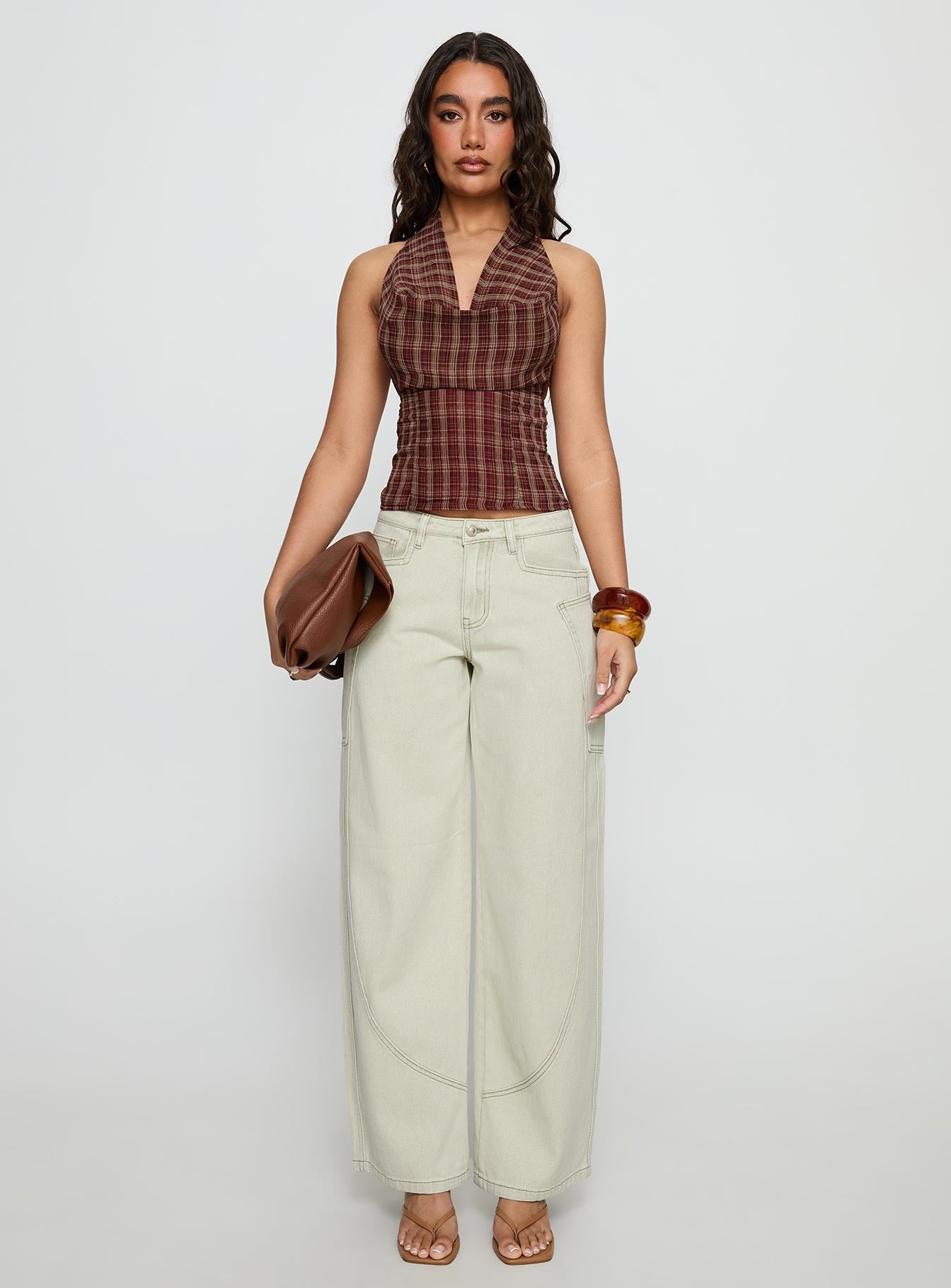 Amargo Mid Rise Baggy Jeans Sage Wash