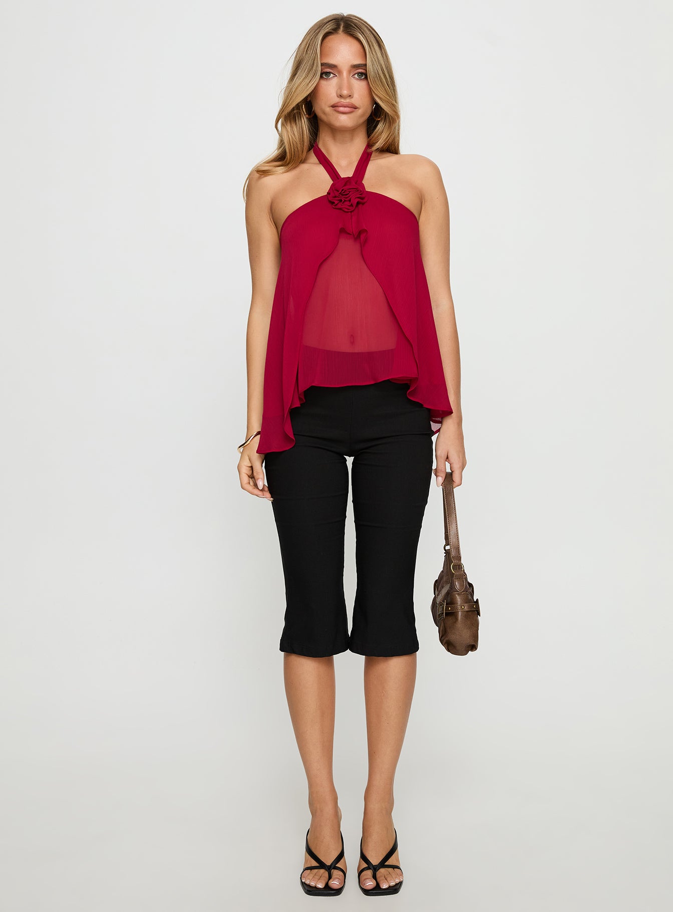 Zoanne Chiffon Layered Top Guava
