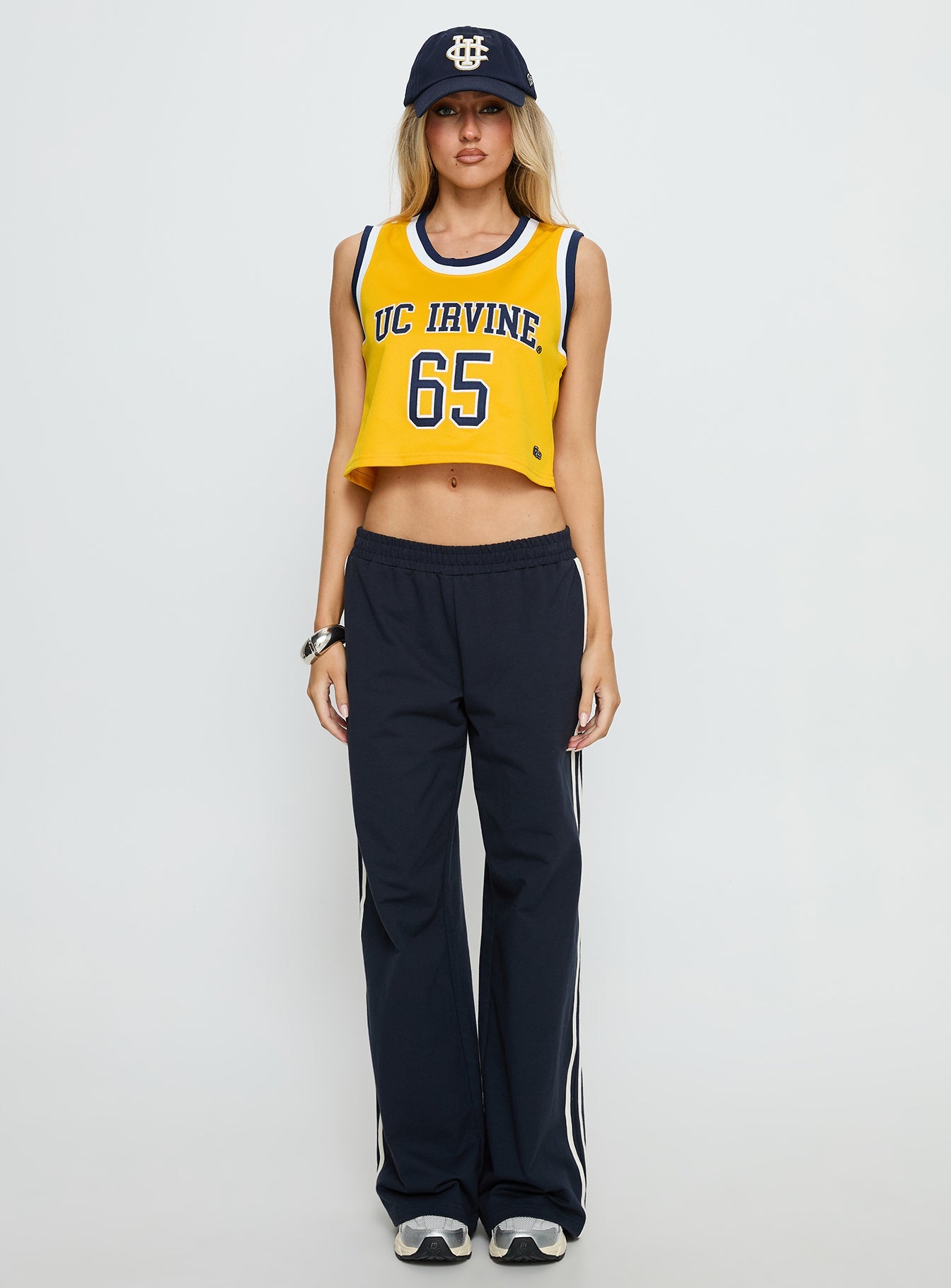 UC Irvine Cropped Basketball Jersey Tank Yellow
