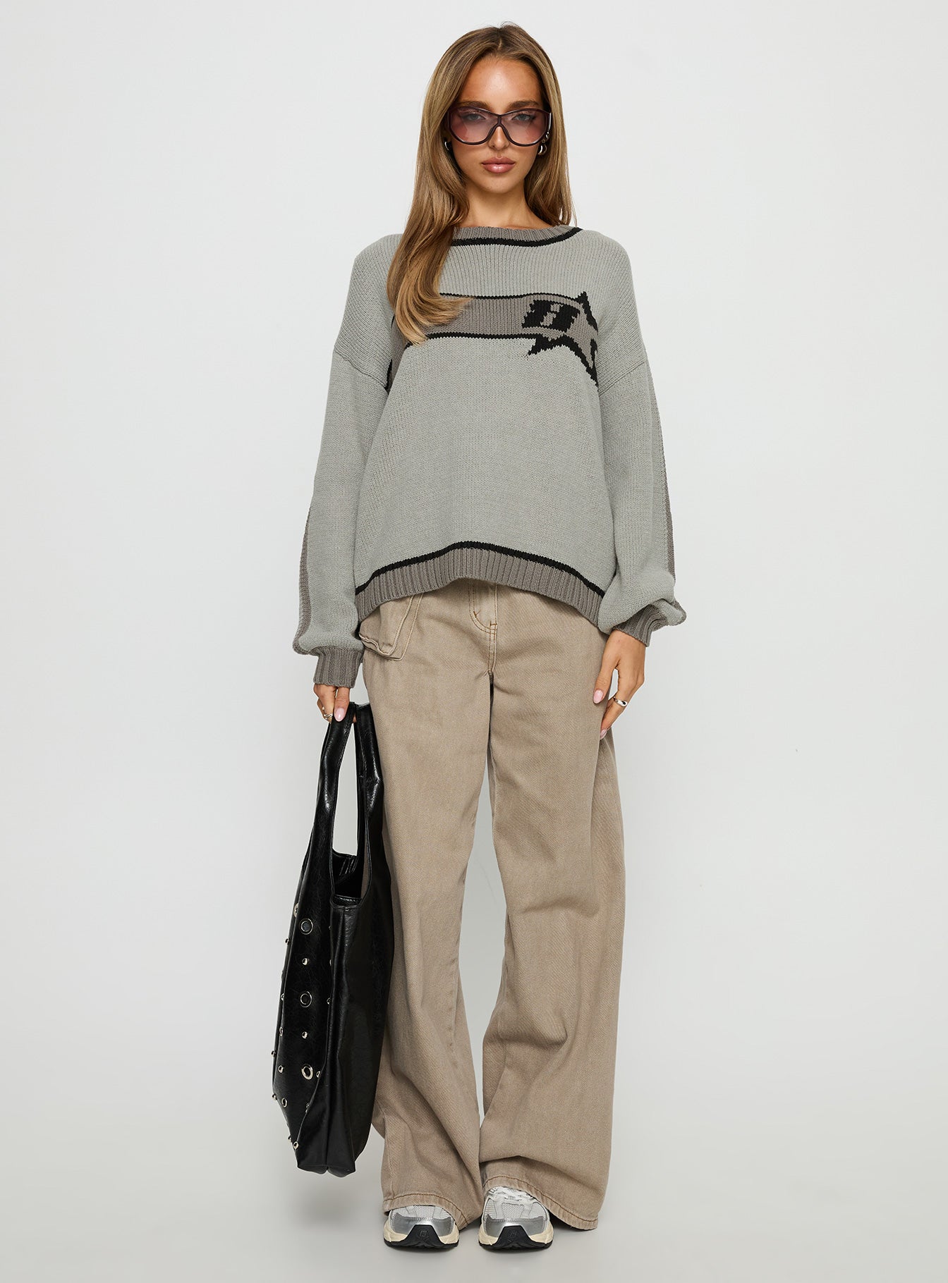 Star Track Graphic Jumper Grey