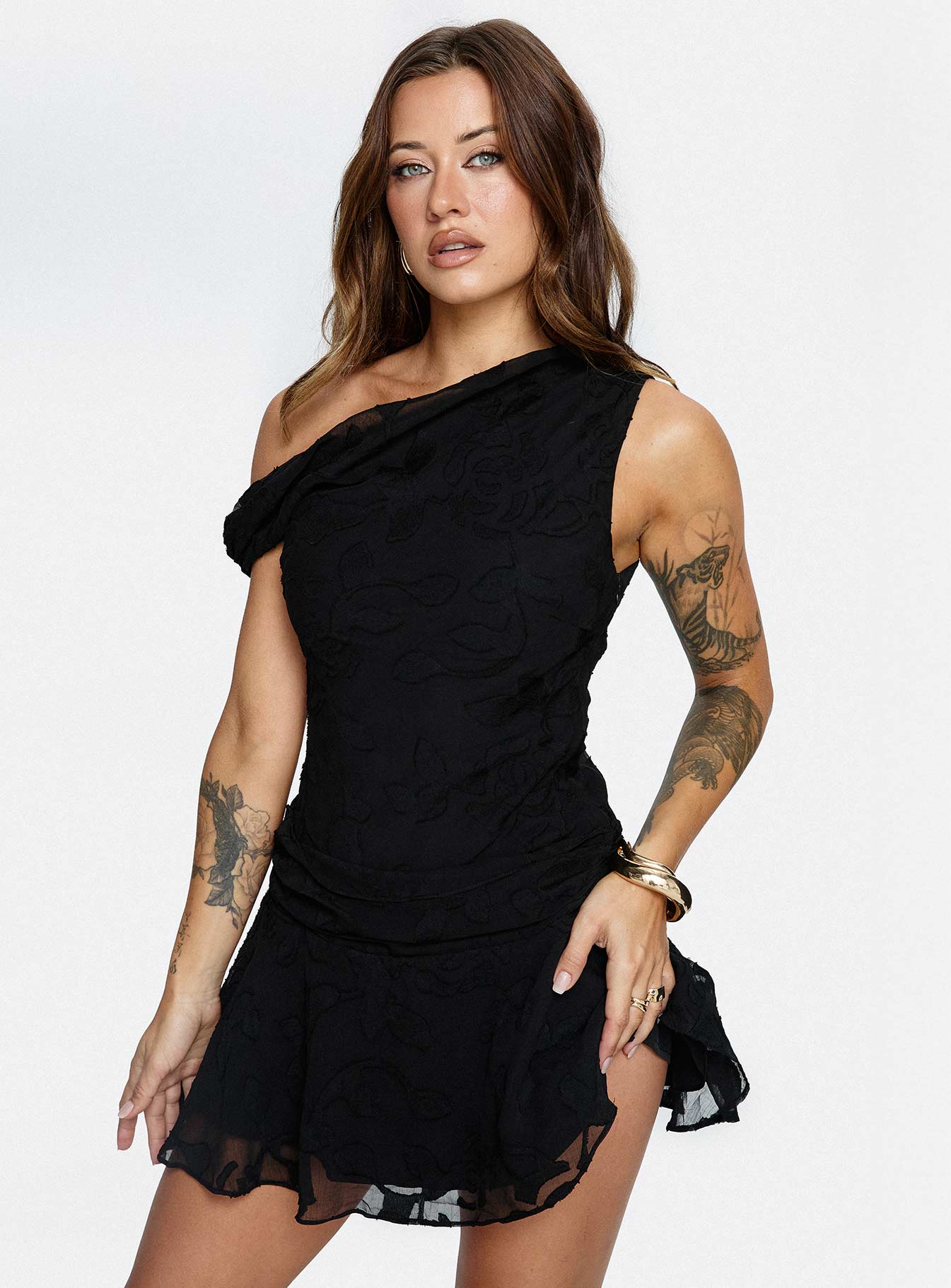 Emiline Off Shoulder Playsuit Black