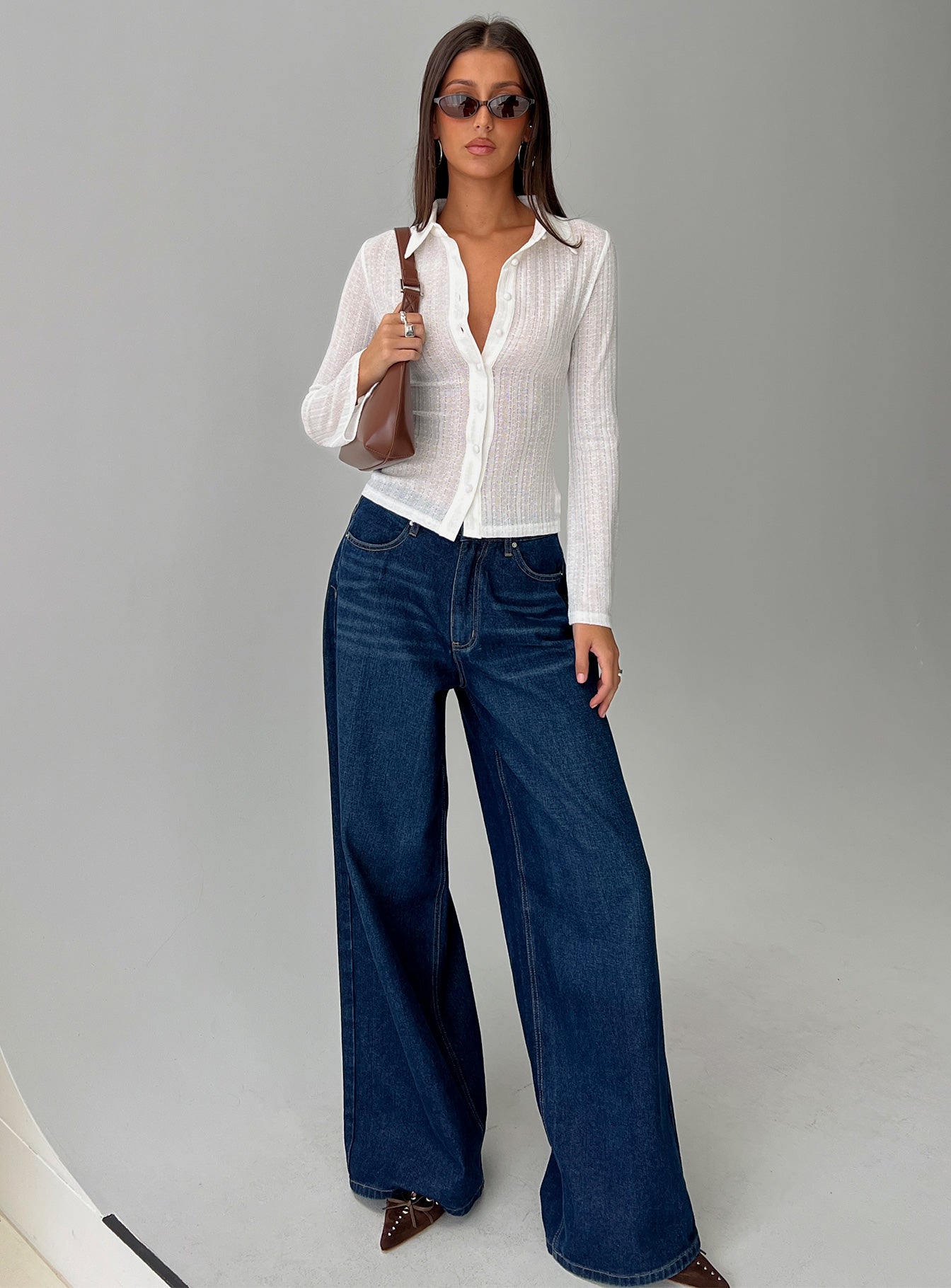 When You Sleep Long Sleeve Top White