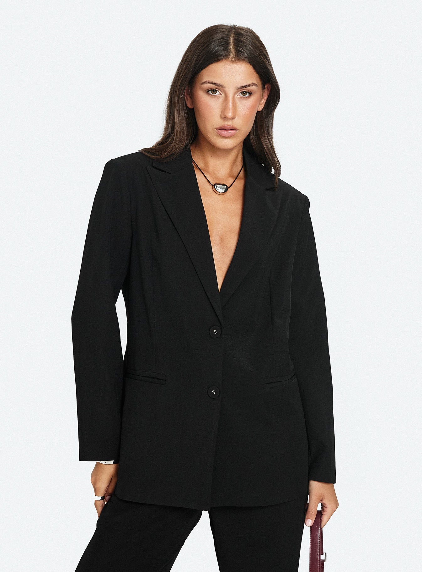 Crowd Pleaser Oversized Blazer Black