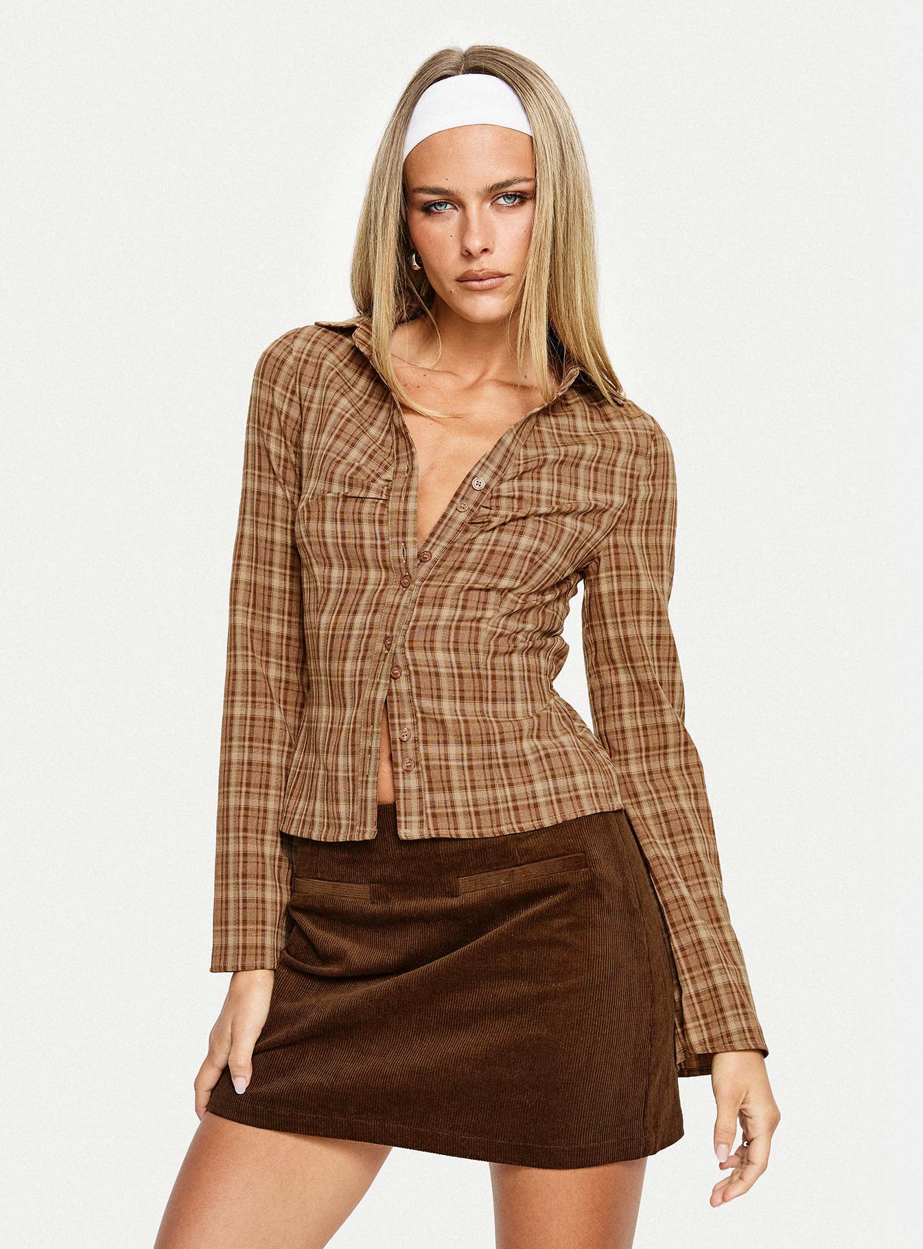 Araceli Corduroy Mini Skirt Brown