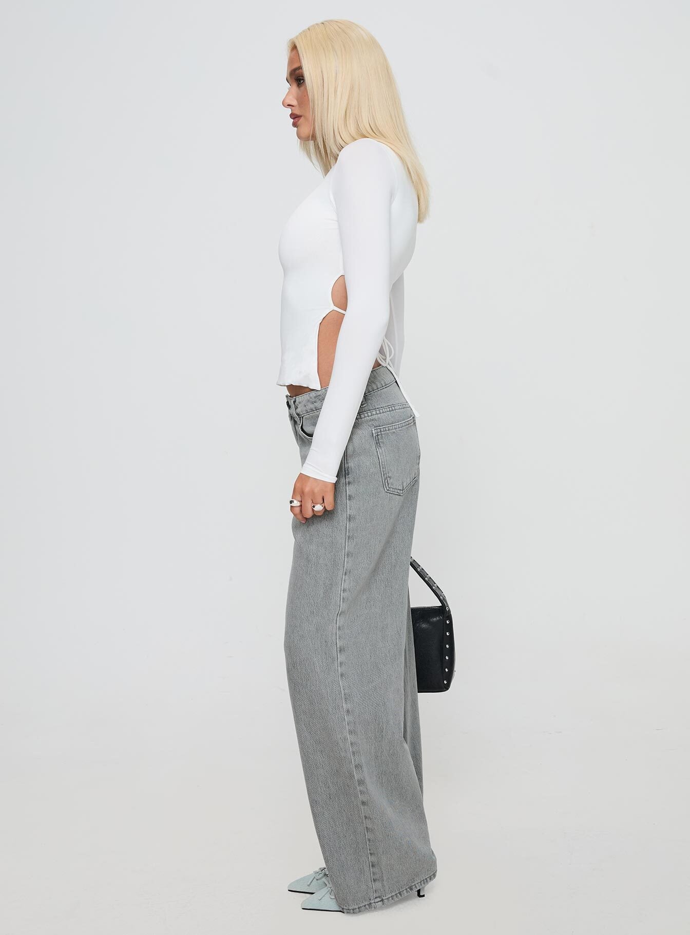 Ellanor Low Rise Straight Leg Jeans Washed Grey Petite