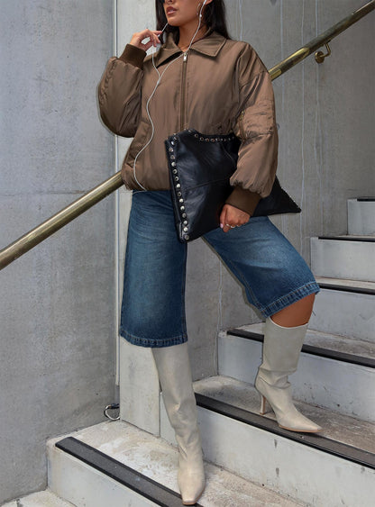 Say Less Bomber Jacket Dark Brown