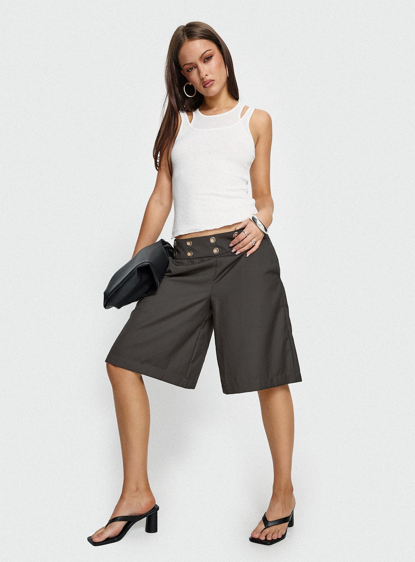 Teza Eyelet Jorts Grey