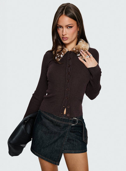 Elinora Wrap Mini Skirt Raw Denim