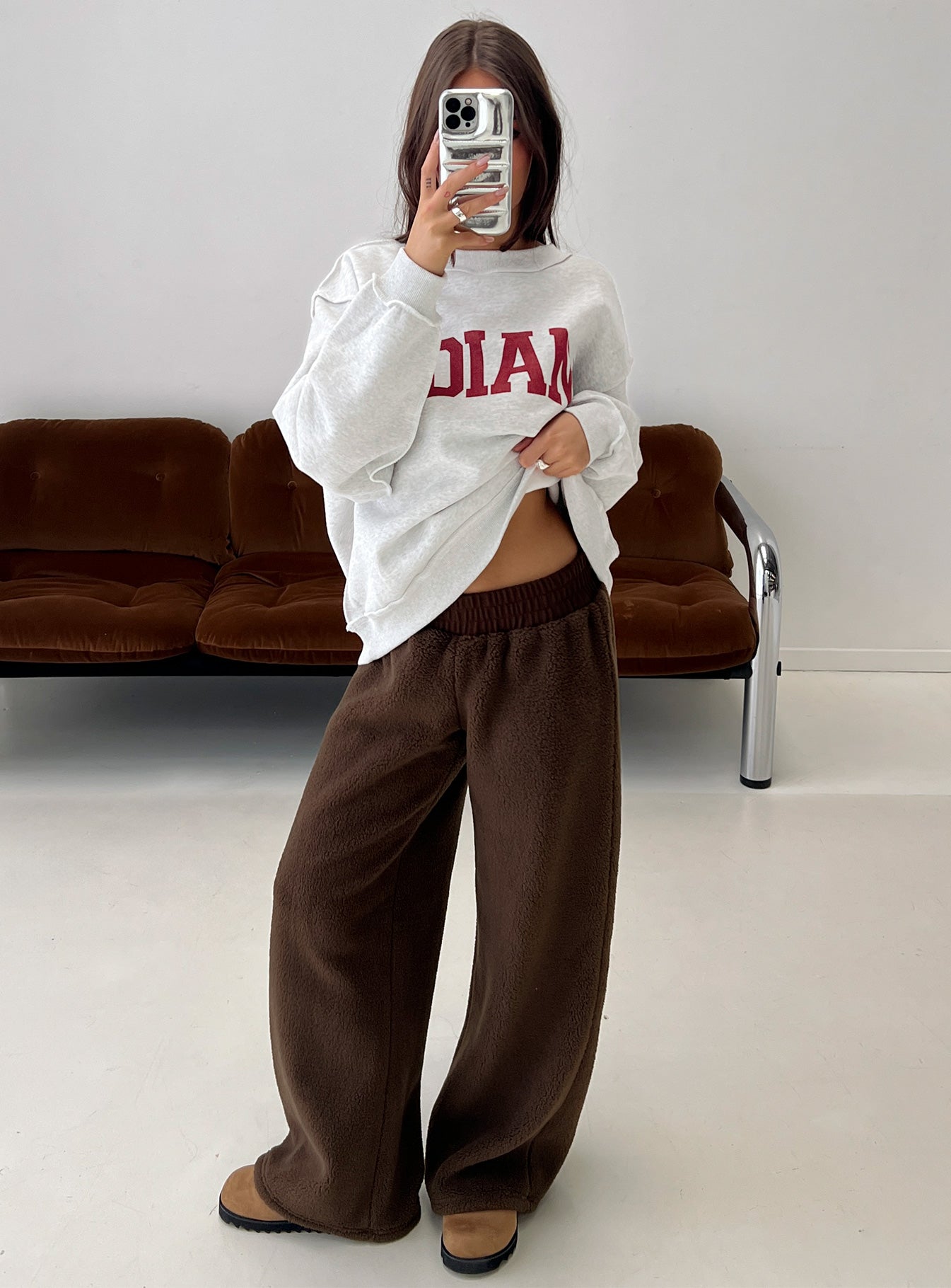 Siberia Fleece Track Pant Chocolate Brown