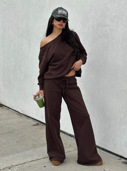 Dodie Wide Leg Pants Washed Brown