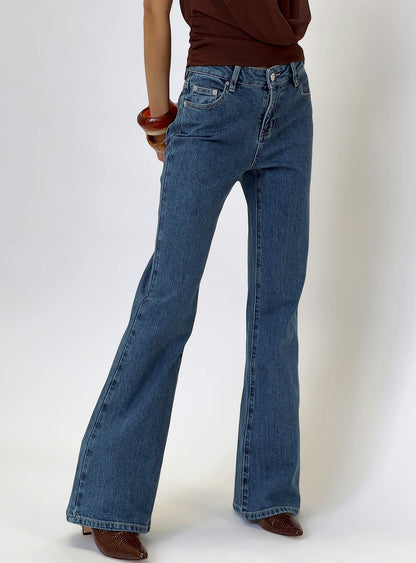Magic Mirror Mid Rise Bootleg Jeans Mid Blue Wash