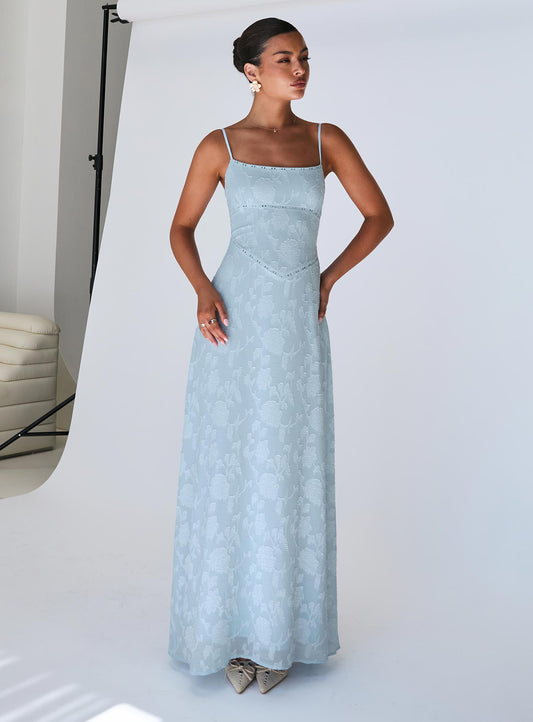 South Of France Maxi Dress Blue Petite