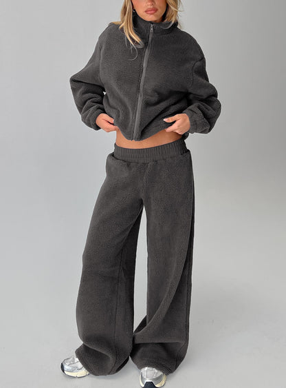 Siberia Fleece Track Pant Charcoal