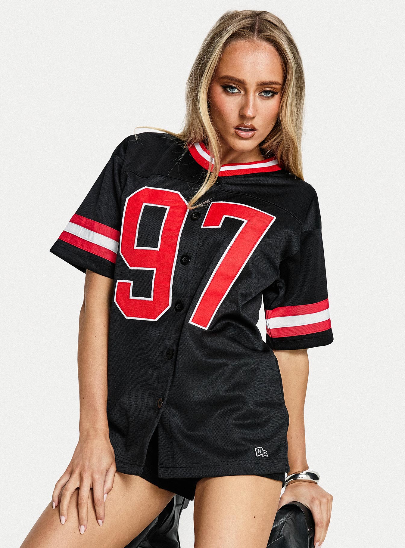 SDSU Football Button Down Jersey Black