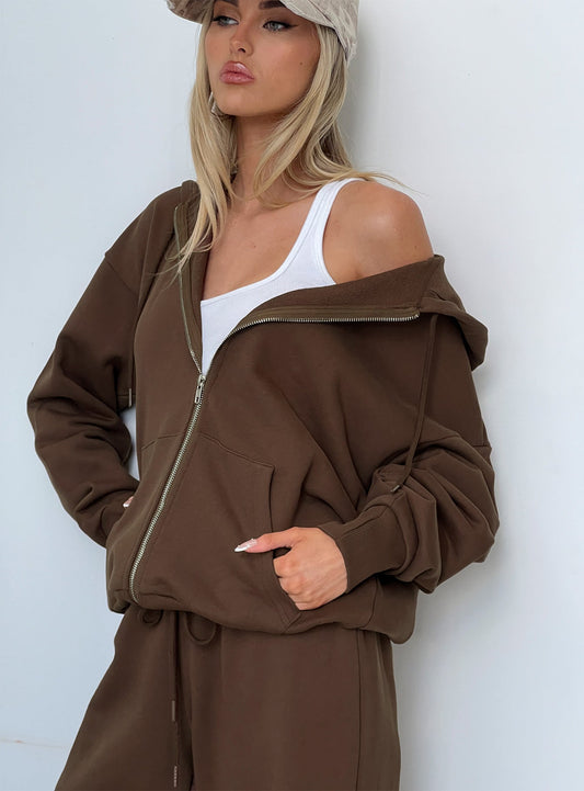 All Day Oversized Hoodie Chocolate