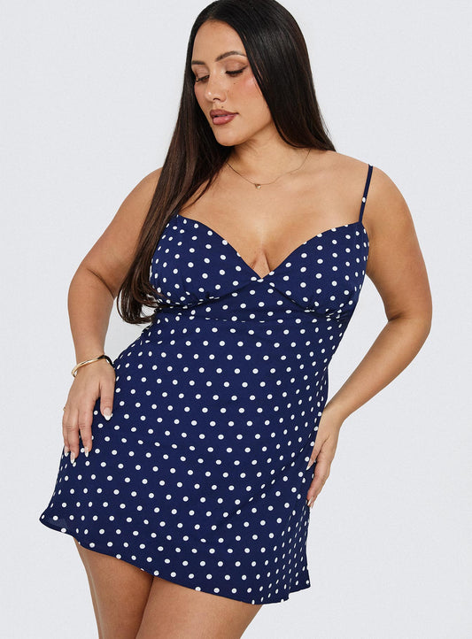 Chara Mini Dress Navy Curve