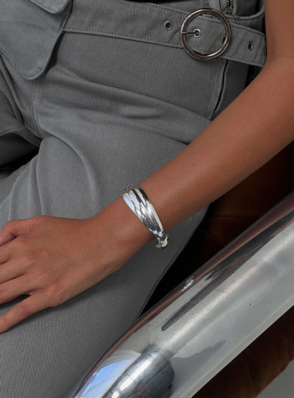 Affluent Layered Cuff Silver