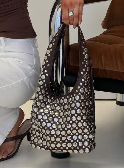 In The Crowd Shoulder Bag Brown / Silver