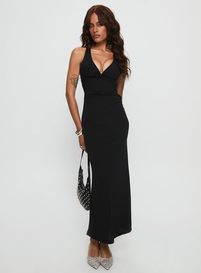 Mesmerise Halter Maxi Dress Black