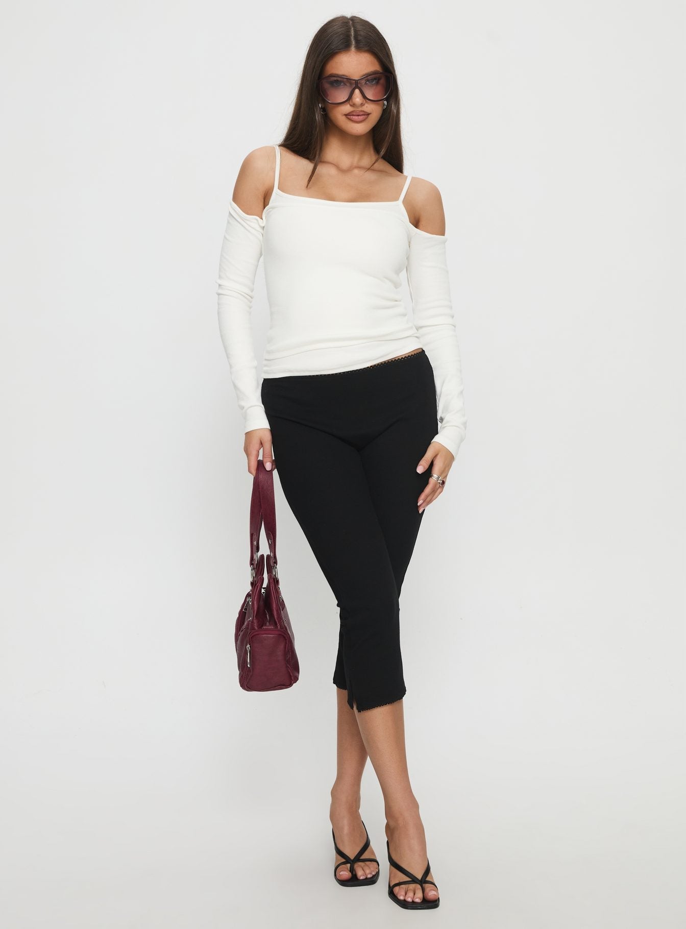 Baseline Rib Capri Pants Black