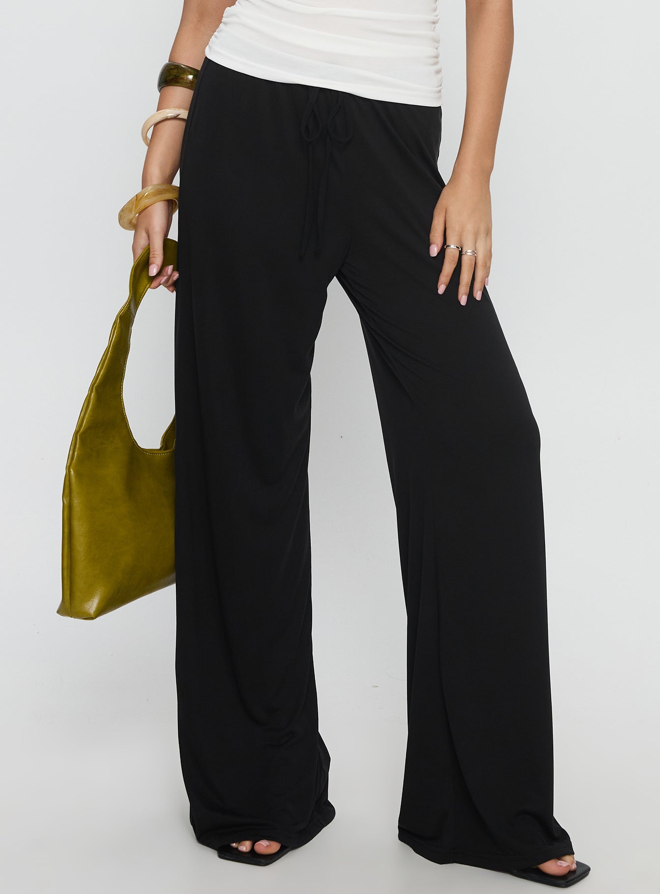 Gavrielle Jersey Wide Leg Pants Black