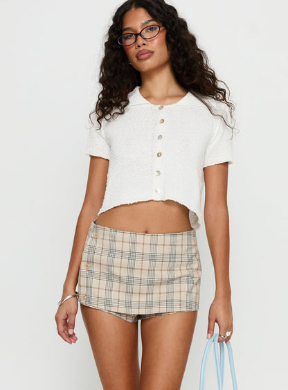 Uncharted Skort Beige Plaid