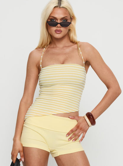 Sound Of Rain Asymmetrical Top Lemon Stripe