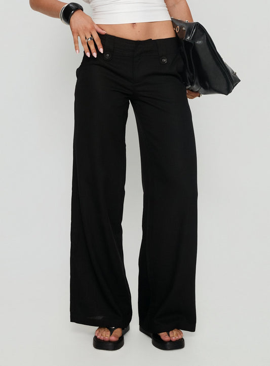 Pedra Wide Leg Pant Black