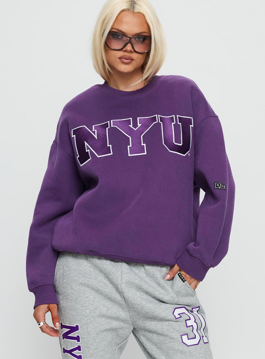 NYU Offside Crewneck Sweatshirt Purple