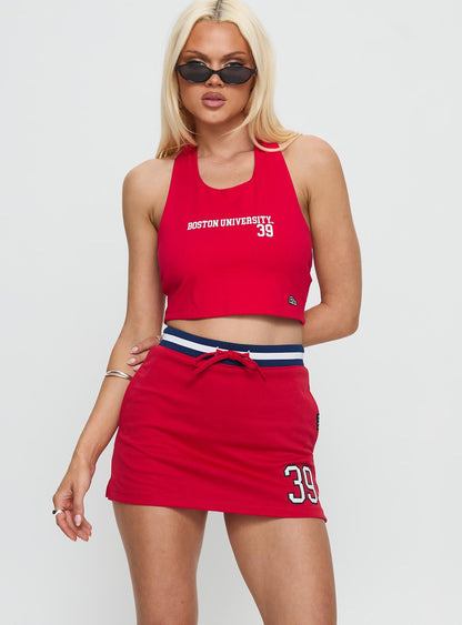 Boston University Basketball Skirt Red