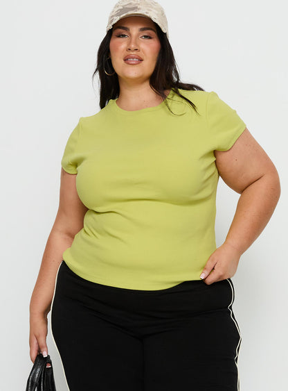 Baseline Longline Rib Top Green Curve