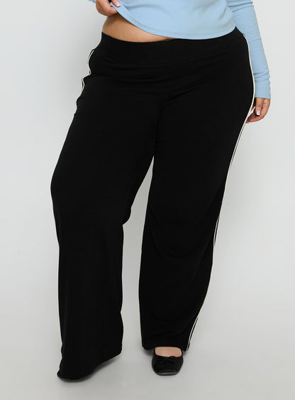 Ascenda Straight Leg Track Pant Black Curve
