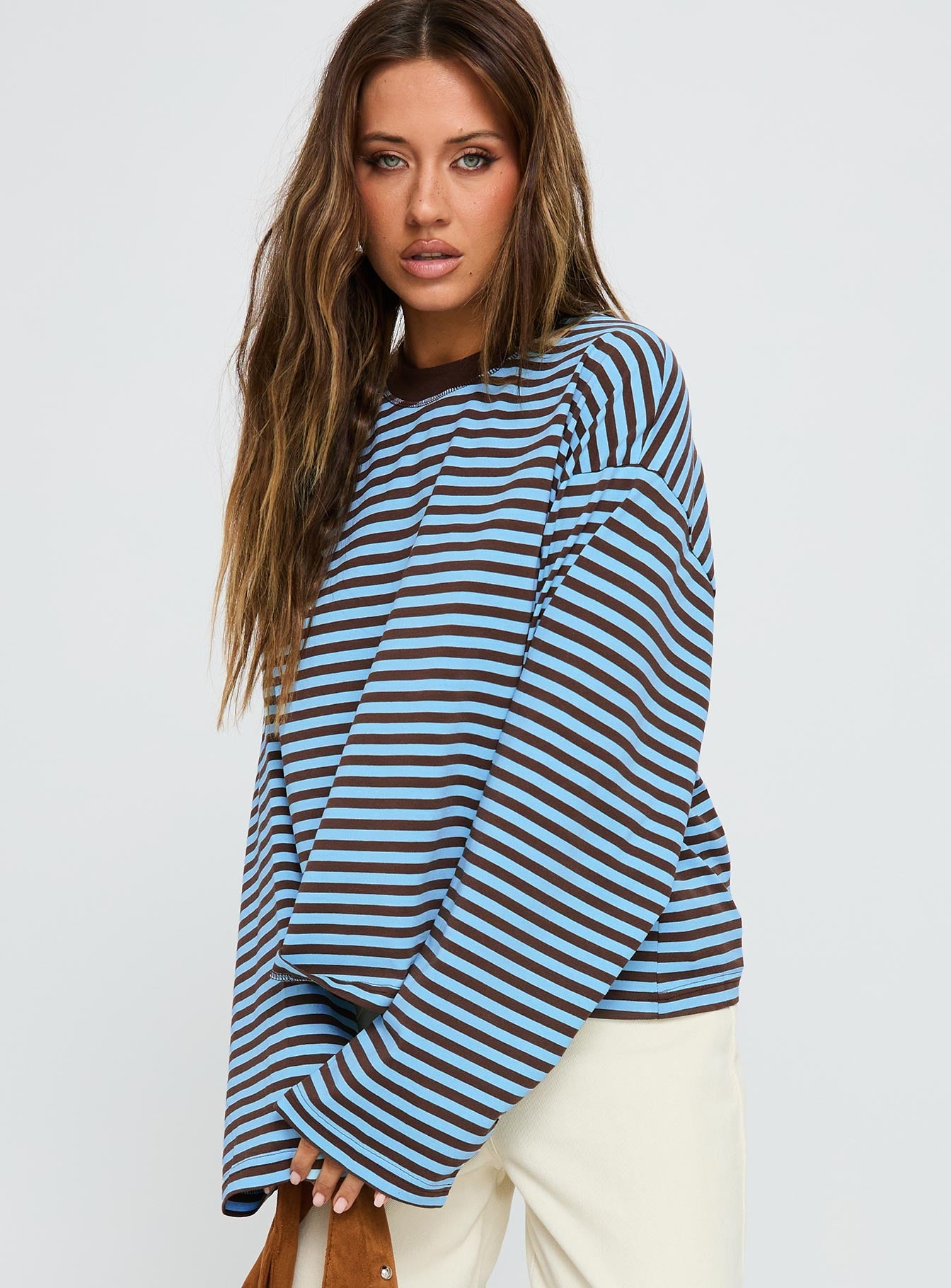 Bloom Long Sleeve Chocolate Sea Stripe