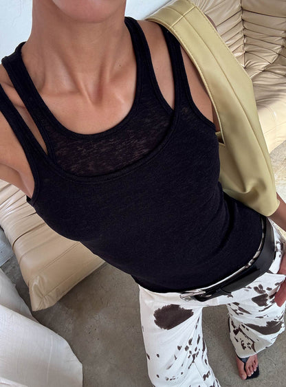 Ceyla Layered Tank Top Black