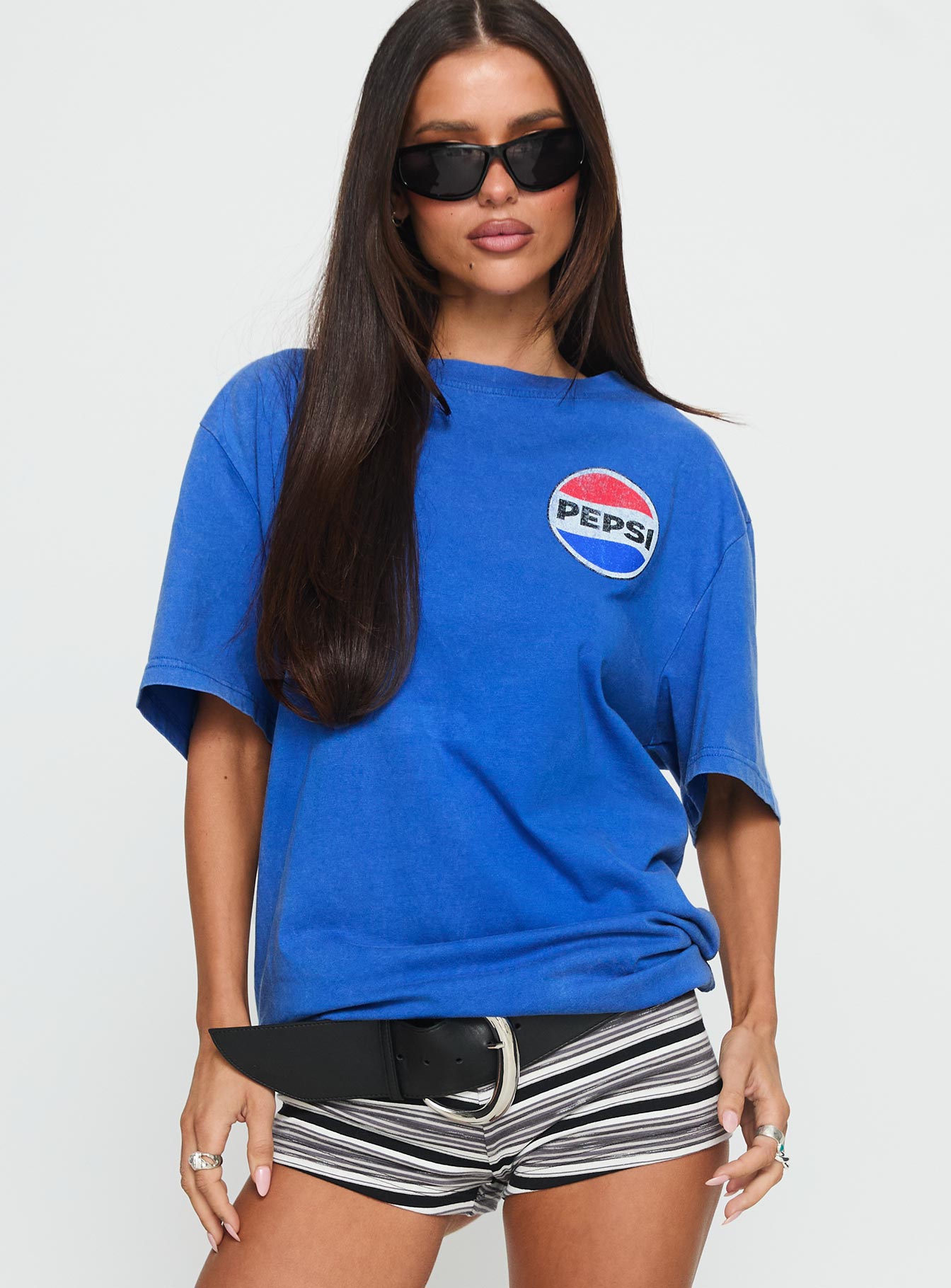 Pepsi Cola Oversized Graphic Top Blue