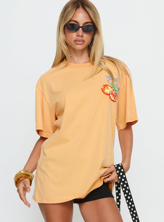 Miami Vacation Club Oversized Graphic Top Orange