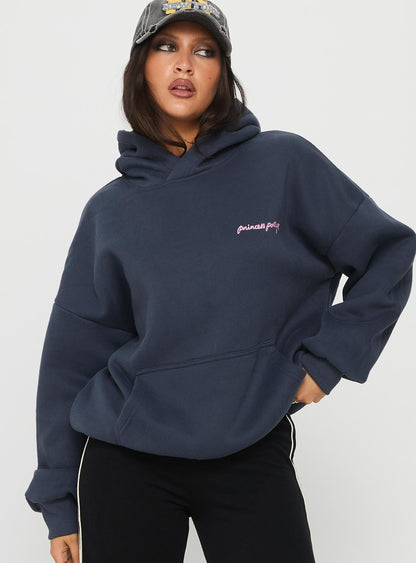 Princess Polly Love Letter Graphic Hoodie Slate Grey