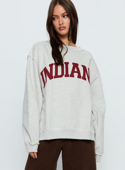 When In Indiana Mock Neck Jumper Grey