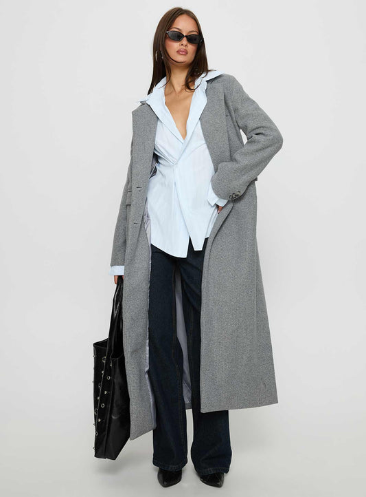 Lovergirl Longline Coat Grey