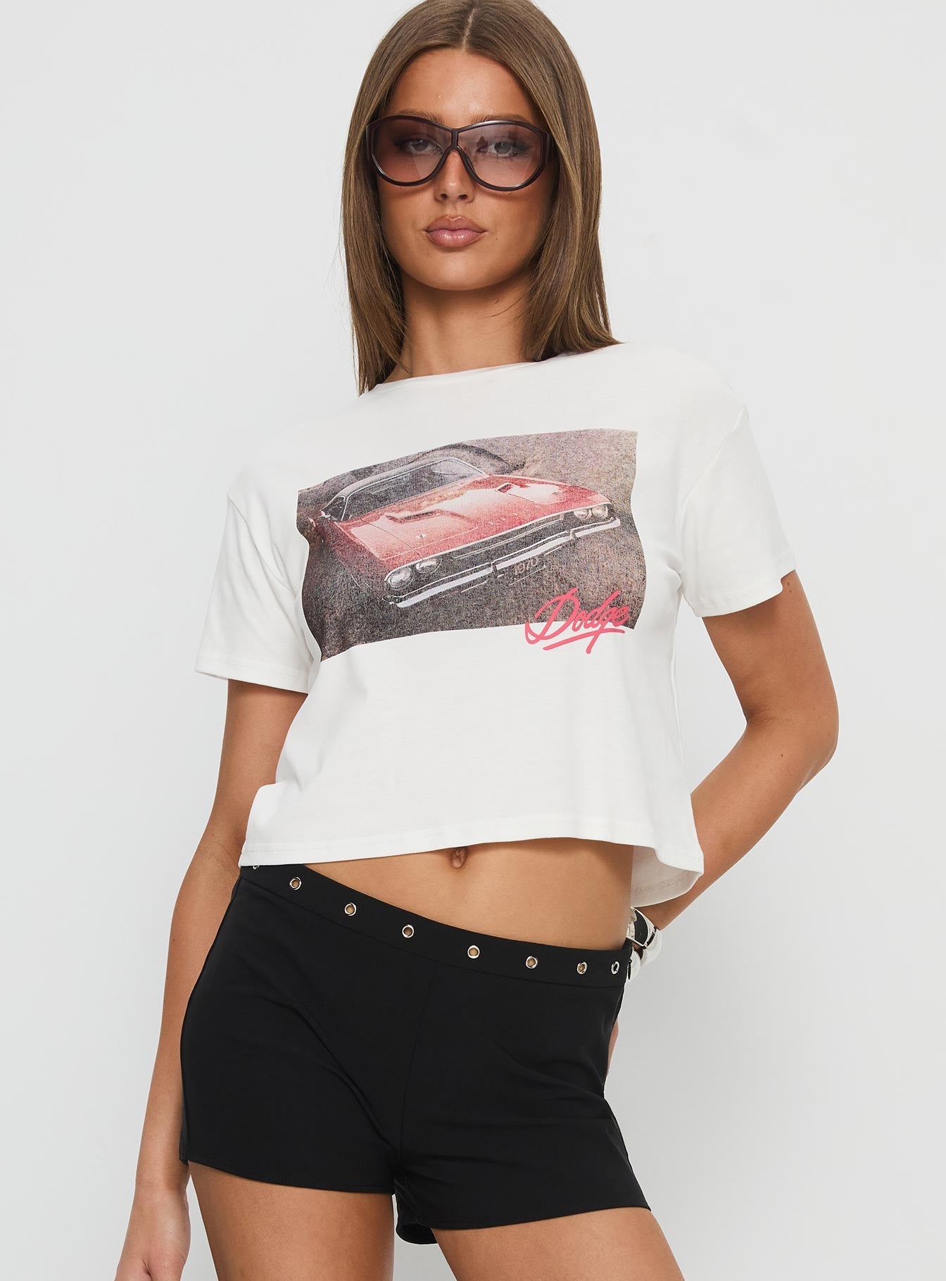 Dodge Girl Graphic Top White
