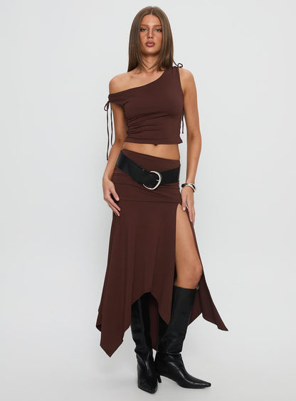 Azlynn Off Shoulder Set Brown