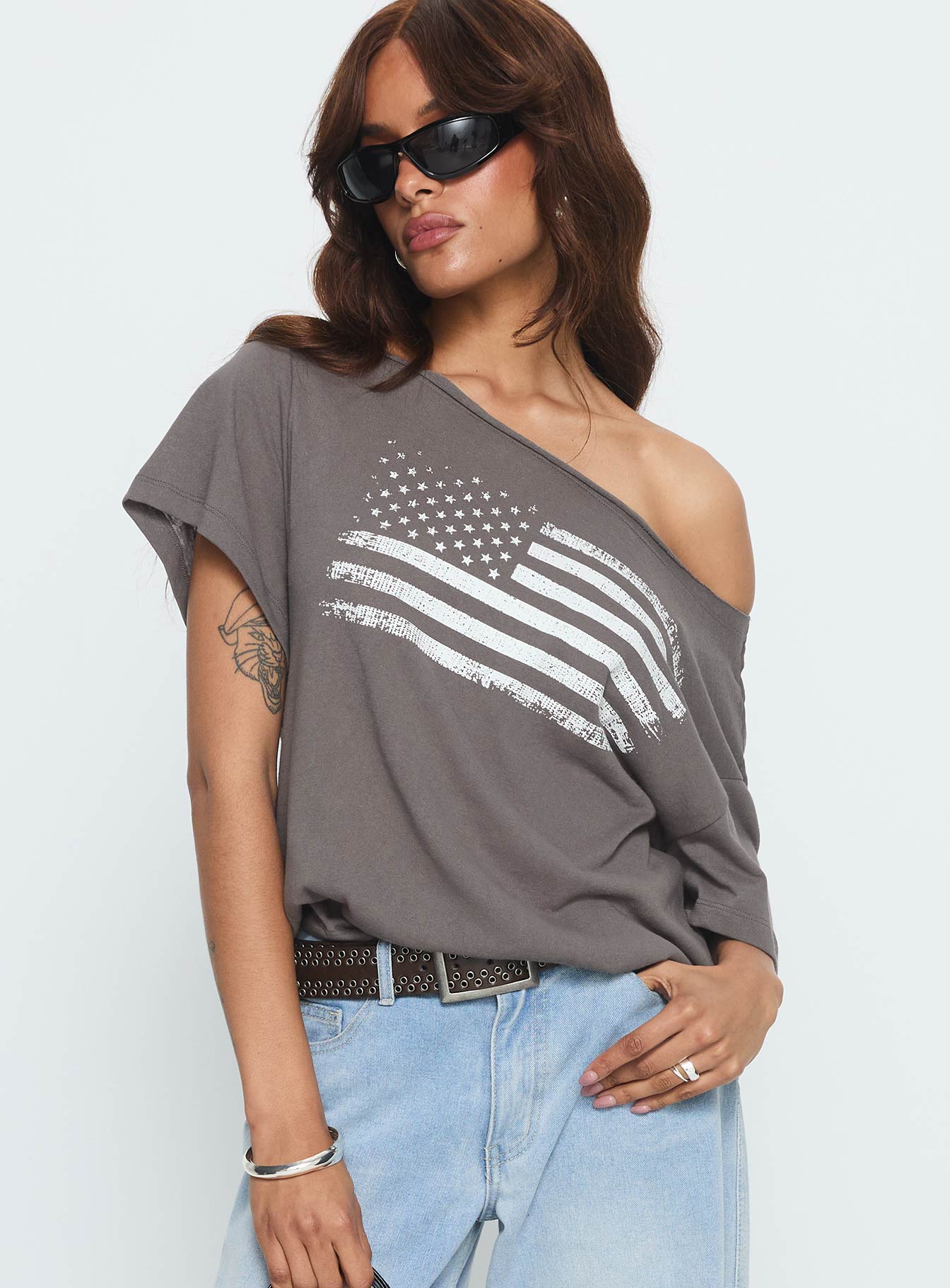 American Tune Graphic Top Washed Black