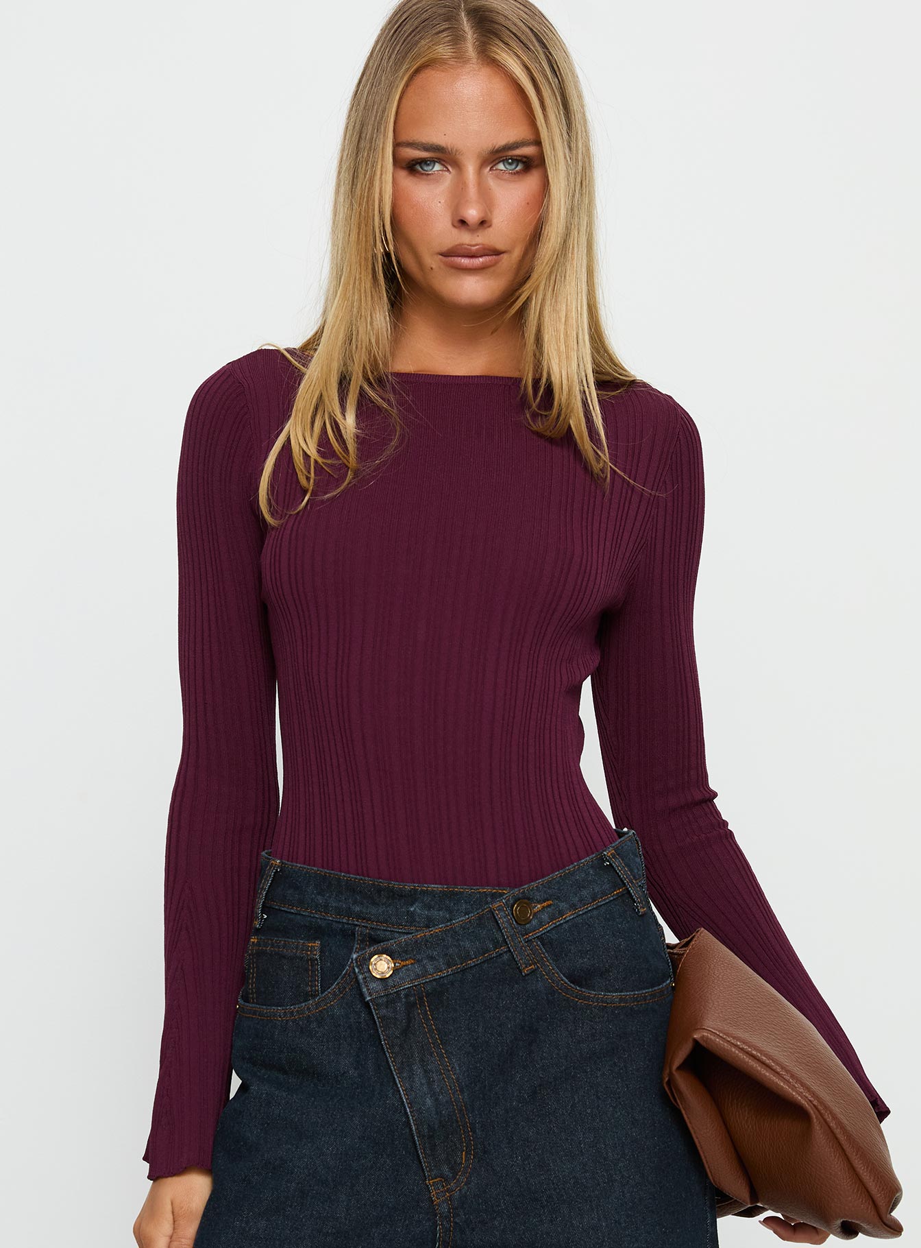 Mayok Long Sleeve Bodysuit Plum